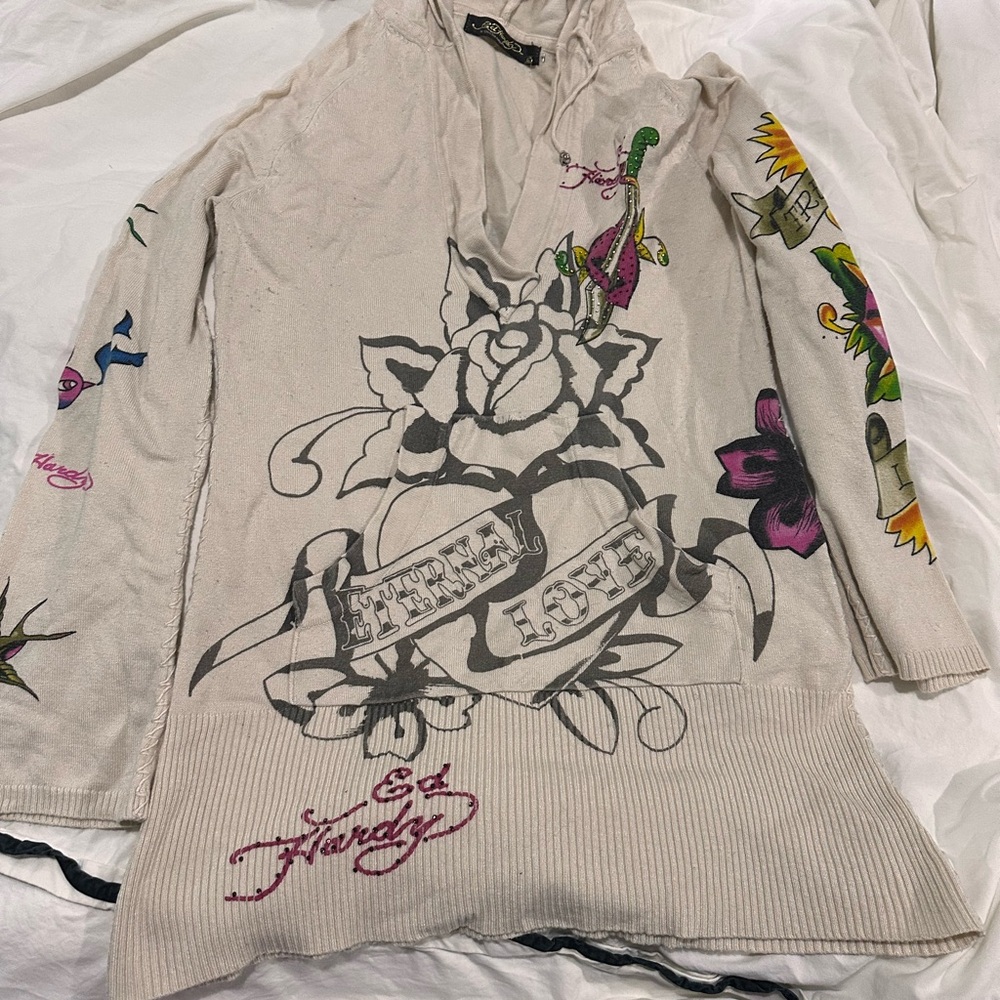 Ed Hardy Cream Knitwear
